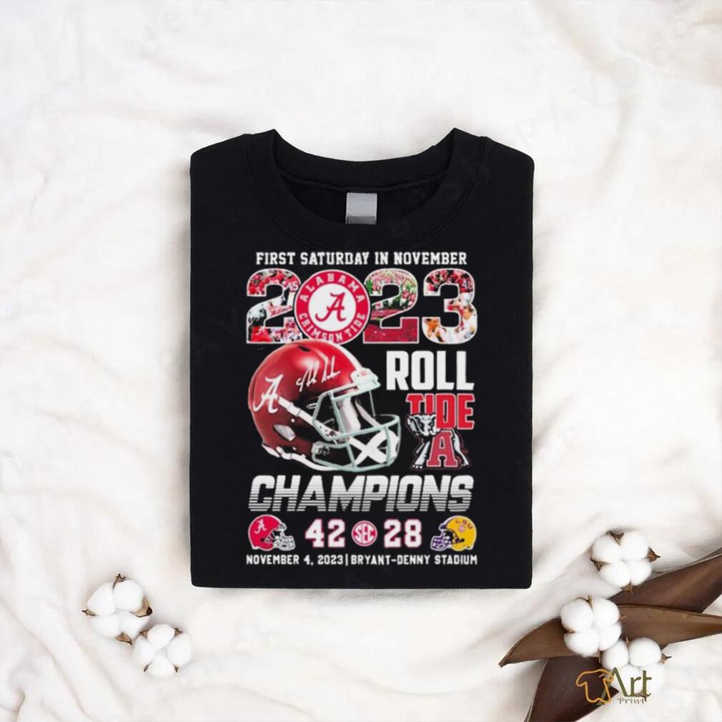 Official Alabama Crimson Tide First Saturday In November 2023 Roll Tide Champions Score Shirt Official Alabama Crimson Tide First Saturday In November 2023 Roll Tide Champions Score Shirt