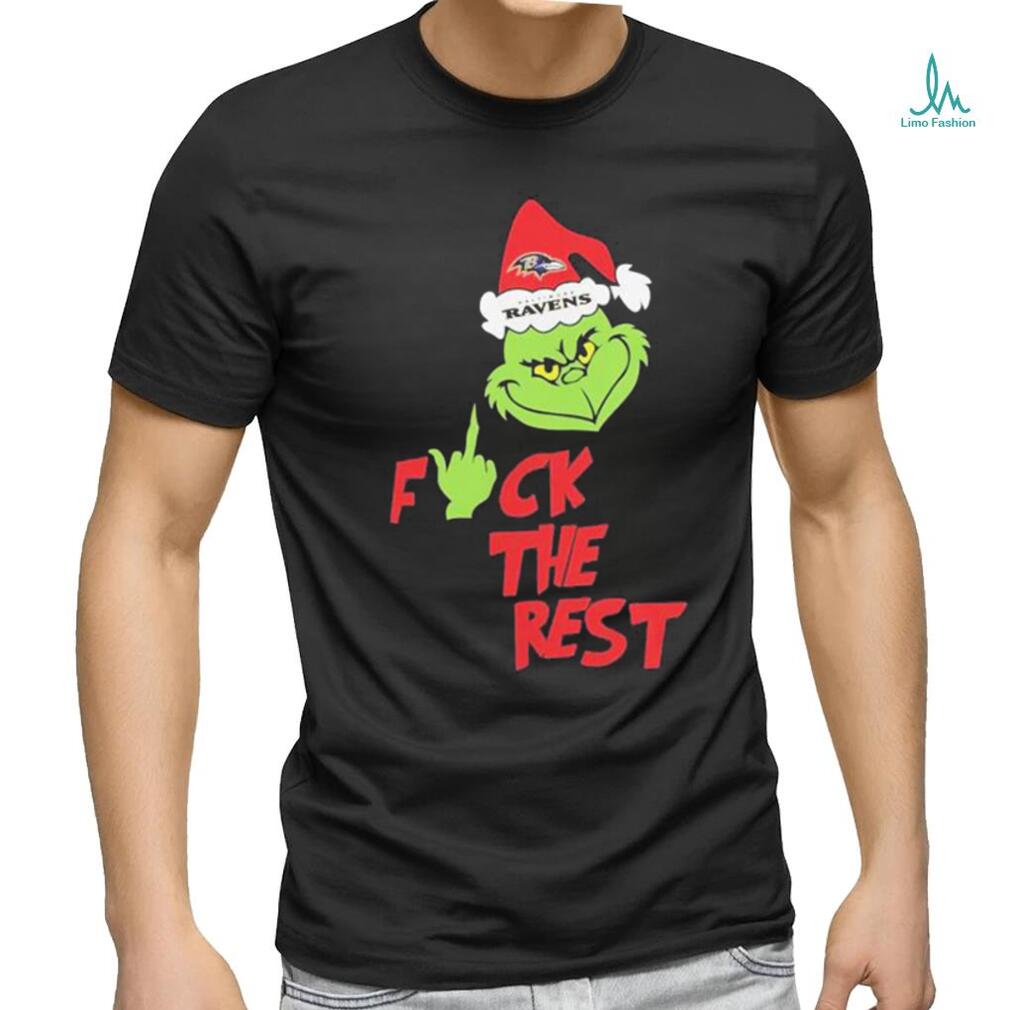 Official Baltimore Ravens Santa Grinch F The Rest T shirt Official Baltimore Ravens Santa Grinch F The Rest T shirt
