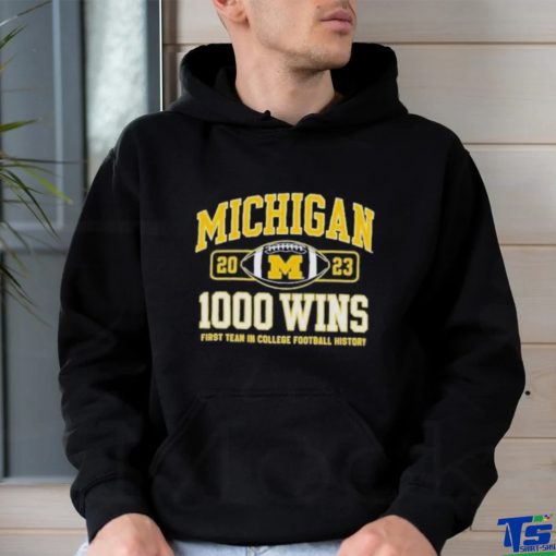 Official Champion Navy Michigan Wolverines Football 1,000 Wins T Shirt