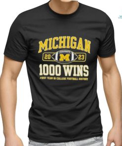 Official Champion Navy Michigan Wolverines Football 1,000 Wins T Shirt