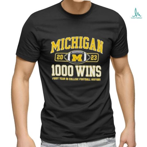 Official Champion Navy Michigan Wolverines Football 1,000 Wins T Shirt