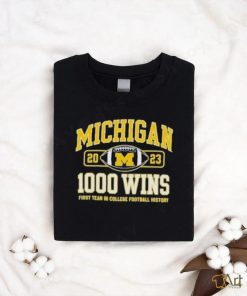 Official Champion Navy Michigan Wolverines Football 1,000 Wins T Shirt