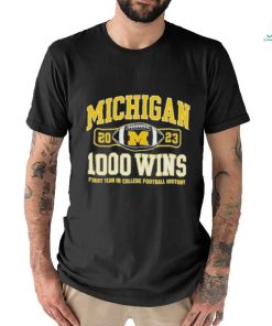 Official Champion Navy Michigan Wolverines Football 1,000 Wins T Shirt