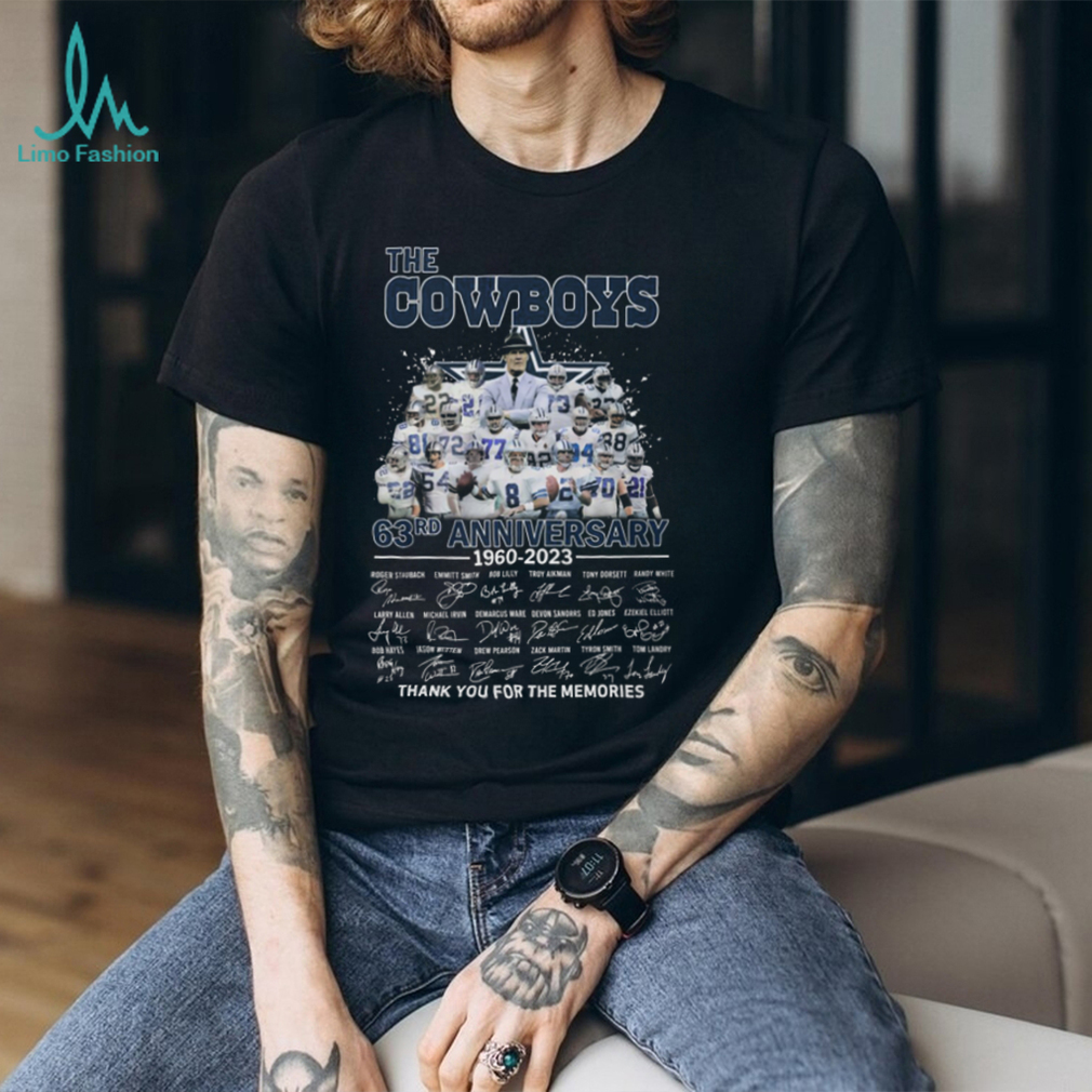 Official Dallas Cowboys 63th anniversary thank you for the memories signatures shirt Official Dallas Cowboys 63th anniversary thank you for the memories signatures shirt