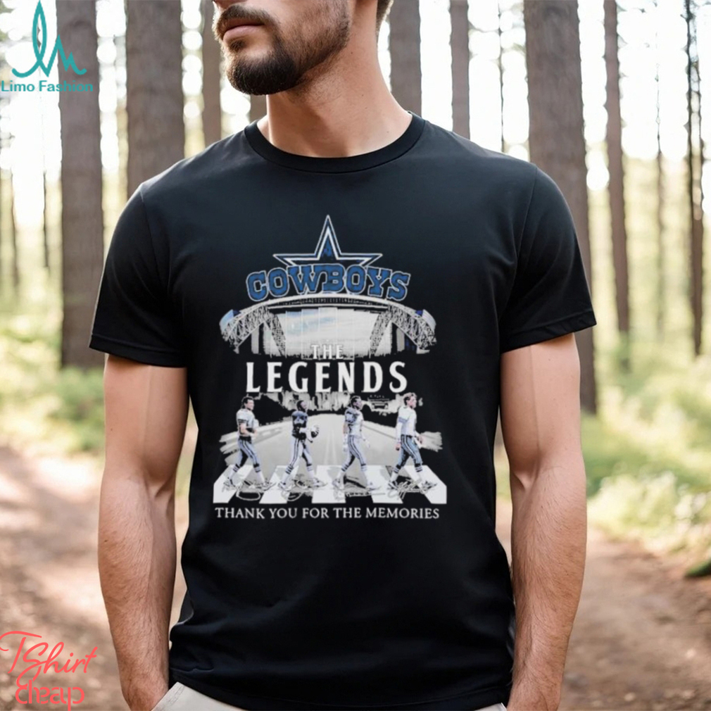 Official Dallas Cowboys The Legend thank You for the memories abbey road signatures shirt Official Dallas Cowboys The Legend thank You for the memories abbey road signatures shirt