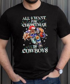 Official Dallas Cowboys all I want for christmas is santa mascot shirt