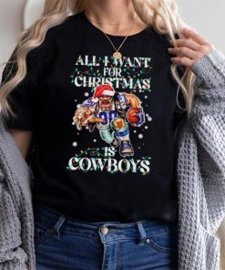 Official Dallas Cowboys all I want for christmas is santa mascot shirt