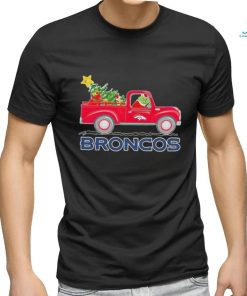 Official Denver Broncos Santa Grinch Driving Truck Christmas Shirt