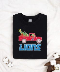 Official Detroit Lions Santa Grinch Driving Truck Christmas Shirt