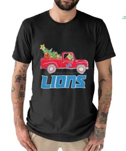 Official Detroit Lions Santa Grinch Driving Truck Christmas Shirt