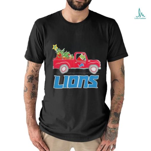 Official Detroit Lions Santa Grinch Driving Truck Christmas Shirt