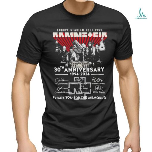 Official Europe Stadium Tour 2024 Rammstein 30th Anniversary 1994 2024 thank You for the memories signatures shirt