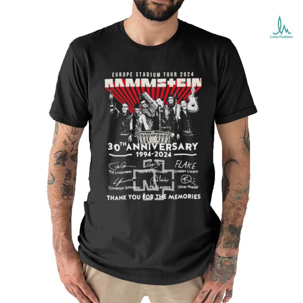 Official Europe Stadium Tour 2024 Rammstein 30th Anniversary 1994 2024  thank You for the memories signatures shirt - Limotees