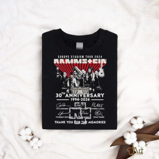 Official Europe Stadium Tour 2024 Rammstein 30th Anniversary 1994 2024 thank You for the memories signatures shirt