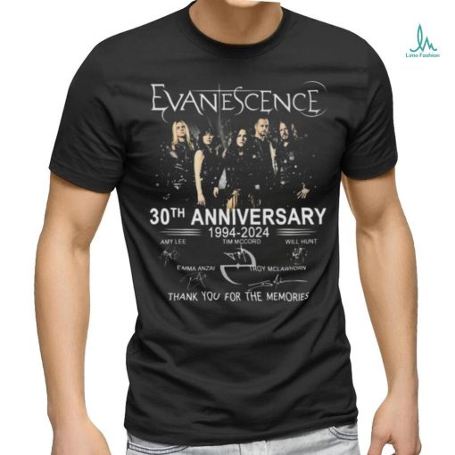 Official Evanescence 30th Anniversary 1994 – 2024 Thank You For The Memories T Shirt