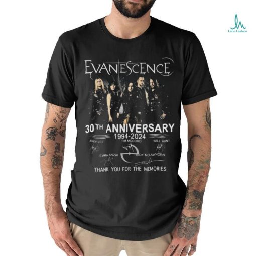 Official Evanescence 30th Anniversary 1994 – 2024 Thank You For The Memories T Shirt