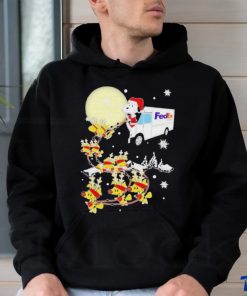 Official Fedex santa Snoopy and reindeer Woodstock Christmas shirt
