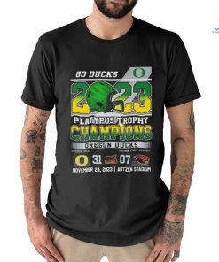 Official Go Ducks 2023 Platypus Trophy Champions Oregon Ducks 31 – 07 Oregon State Beavers November 24, 2023 Autzen Stadium T Shirt