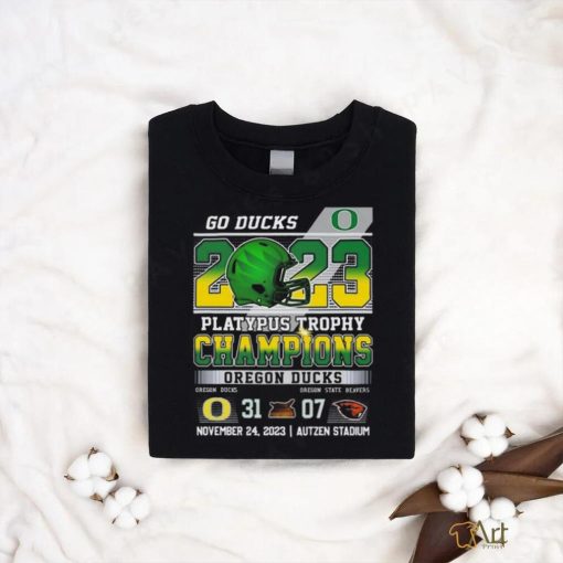 Official Go Ducks 2023 Platypus Trophy Champions Oregon Ducks 31 – 07 Oregon State Beavers November 24, 2023 Autzen Stadium T Shirt