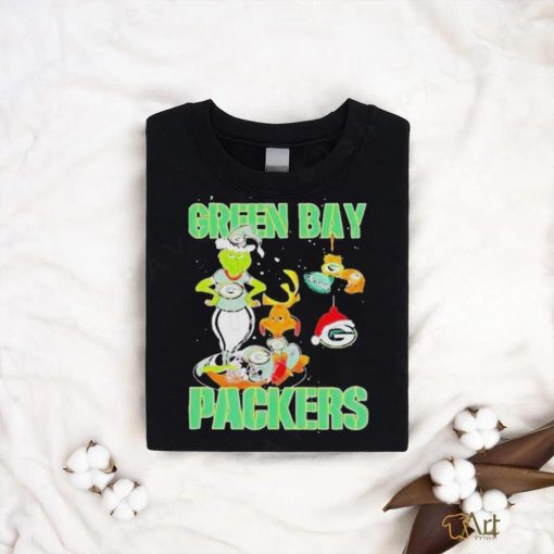 Official Green Bay Packers grinch and max NFL ornament Christmas T shirt