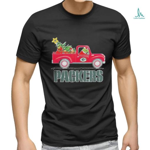 Official Green Bay Packers santa grinch driving truck Christmas Shirt