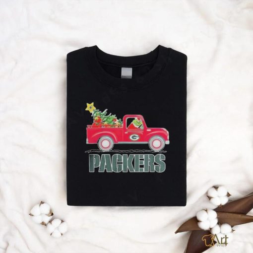 Official Green Bay Packers santa grinch driving truck Christmas Shirt