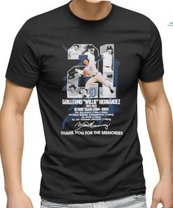Official Guillermo Willie Hernandez 1954 2023 Detroit Tigers 1984 1989 Thank You For The Memories T Shirt