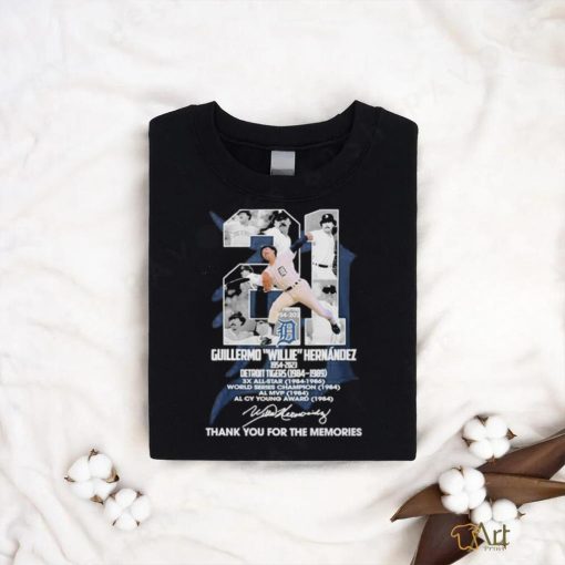 Official Guillermo Willie Hernandez 1954 2023 Detroit Tigers 1984 1989 Thank You For The Memories T Shirt