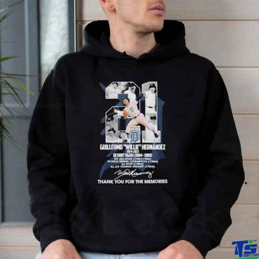 Official Guillermo Willie Hernandez 1954 2023 Detroit Tigers 1984 1989 Thank You For The Memories T Shirt