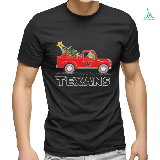 Official Houston Texans Santa Grinch Driving Truck Christmas 2023 Shirt