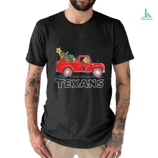 Official Houston Texans Santa Grinch Driving Truck Christmas 2023 Shirt