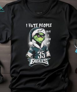 Official I Hate People But I Love My Philadelphia Eagles Santa Grinch Christmas Shirt