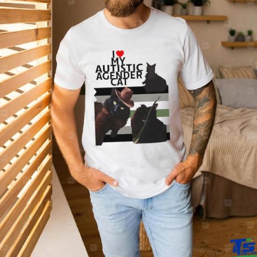 Official I Love My Autistic Agender Cat T Shirt
