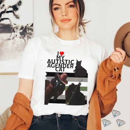 Official I Love My Autistic Agender Cat T Shirt
