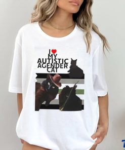 Official I Love My Autistic Agender Cat T Shirt