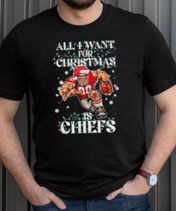 Official Kansas City Chiefs all I want for christmas is santa mascot shirt
