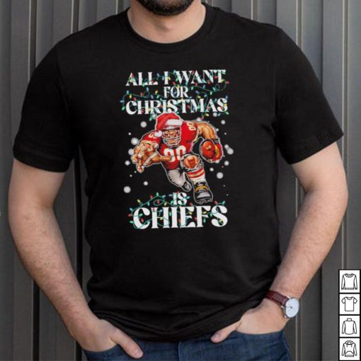 Official Kansas City Chiefs all I want for christmas is santa mascot shirt