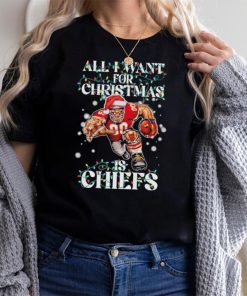 Official Kansas City Chiefs all I want for christmas is santa mascot shirt