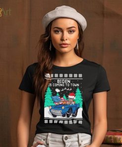 Official Merry Christmas Joe Biden Is Coming To Town Ugly sweater Christmas shirt