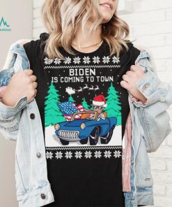 Official Merry Christmas Joe Biden Is Coming To Town Ugly sweater Christmas shirt