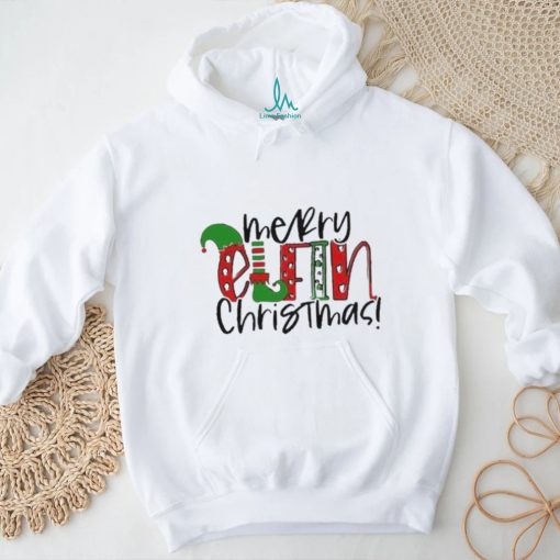 Official Merry elfin Christmas festive holiday T shirt