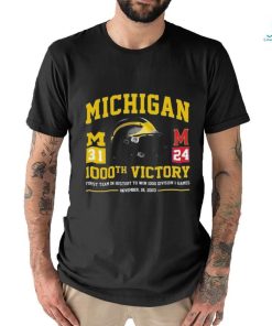 Official Michigan Wolverines 1000th Victory First Team In History To Win 1000 Division 1 Games November 18 2023 T Shirt