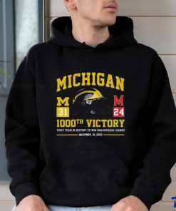 Official Michigan Wolverines 1000th Victory First Team In History To Win 1000 Division 1 Games November 18 2023 T Shirt