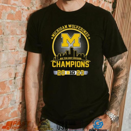 Official Michigan Wolverines 2023 Big Ten East Division Champions Skyline Shirt