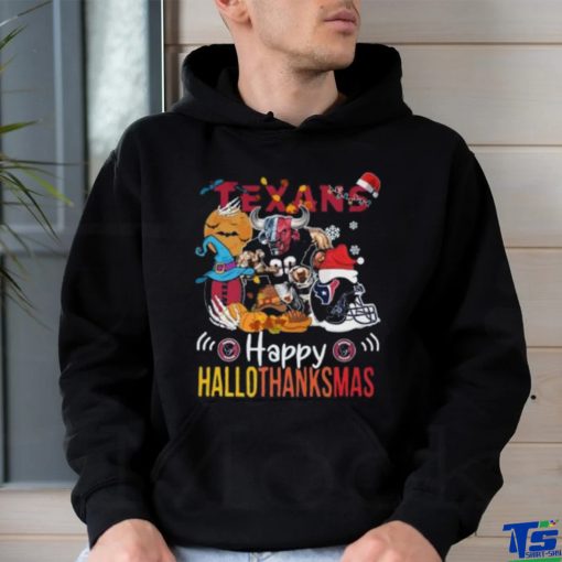 Official NCAA Houston Texans Mascot Happy Hallothanksmas t shirt