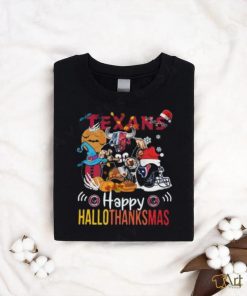 Official NCAA Houston Texans Mascot Happy Hallothanksmas t shirt