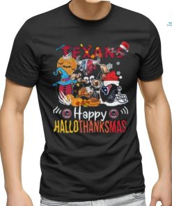 Official NCAA Houston Texans Mascot Happy Hallothanksmas t shirt