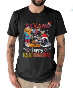 Official NCAA Houston Texans Mascot Happy Hallothanksmas t shirt