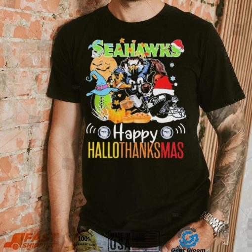 Official NFL Seattle Seahawks Happy Hallothanksmas Shirt