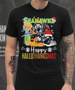 Official NFL Seattle Seahawks Happy Hallothanksmas Shirt